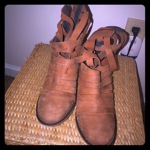 Free People Strappy Booties Size 38